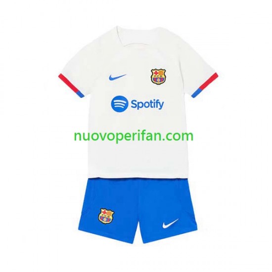 Maglie da Calcio FC Barcelona Bambino Trasferta Tenuta 2023-2024 Maniche Corte