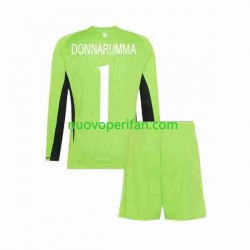 Maglie da Calcio Italia Donnarumma 1 Portiere Bambino Prima Tenuta 2023 Maniche Lunghe