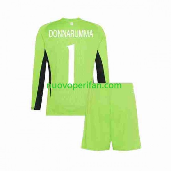 Maglie da Calcio Italia Donnarumma 1 Portiere Bambino Prima Tenuta 2023 Maniche Lunghe