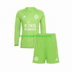 Maglie da Calcio Leicester City Portiere Bambino Trasferta Tenuta 2023-2024 Maniche Lunghe