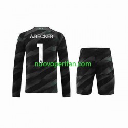 Maglie da Calcio Liverpool A.Becker 1 Portiere Bambino Trasferta Tenuta 2023-2024 Maniche Lunghe