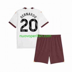 Maglie da Calcio Manchester City Bernardo Silva 20 Bambino Trasferta Tenuta 2023-2024 Maniche Corte