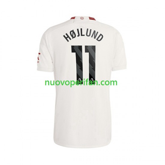 Maglie da Calcio Manchester United Rasmus Hojlund 11 Uomo Alternativa Tenuta 2023-2024 Maniche Corte