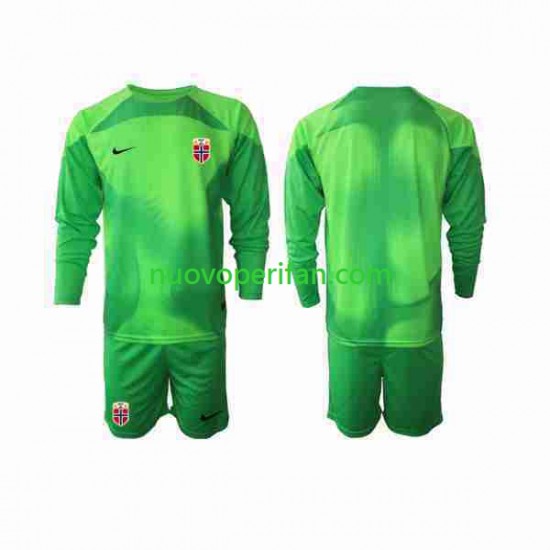 Maglie da Calcio Norvegia Portiere Bambino Prima Tenuta 2022 Maniche Lunghe