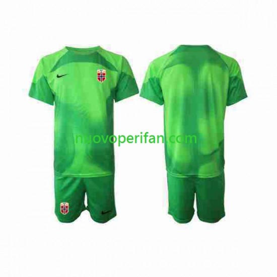 Maglie da Calcio Norvegia Portiere Bambino Prima Tenuta 2022 Maniche Corte