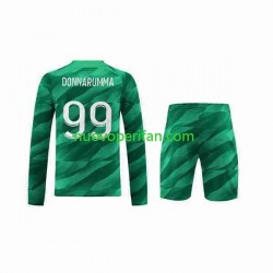 Maglie da Calcio Paris Saint-Germain Donnarumma 99 Portiere Bambino Prima Tenuta 2023-2024 Maniche Lunghe