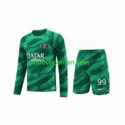 Maglie da Calcio Paris Saint-Germain Donnarumma 99 Portiere Bambino Prima Tenuta 2023-2024 Maniche Lunghe