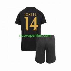 Maglie da Calcio Real Madrid Joselu 14 Bambino Alternativa Tenuta 2023-2024 Maniche Corte