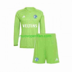 Maglie da Calcio Schalke 04 Portiere Bambino Prima Tenuta 2023-2024 Maniche Lunghe