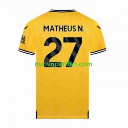 Maglie da Calcio Wolverhampton Wanderers Matheus Nunes 27 Uomo Prima Tenuta 2023-2024 Maniche Corte