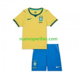 Maglie da Calcio Brasile Bambino Prima Tenuta Mondiali 2026 Maniche Corte