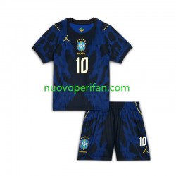 Maglie da Calcio Brasile Vinicius Junior 10 Bambino Trasferta Tenuta Mondiali 2026 Maniche Corte