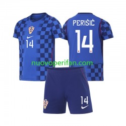 Maglie da Calcio Croazia Ivan Perisic 14 Bambino Trasferta Tenuta Mondiali 2026 Maniche Corte