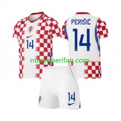 Maglie da Calcio Croazia Ivan Perisic 14 Bambino Prima Tenuta Mondiali 2026 Maniche Corte