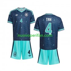 Maglie da Calcio Germania Jonathan Tah 4 Bambino Trasferta Tenuta Mondiali 2026 Maniche Corte