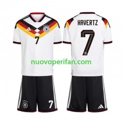 Maglie da Calcio Germania Kai Havertz 7 Bambino Prima Tenuta Mondiali 2026 Maniche Corte