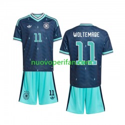 Maglie da Calcio Germania Nick Woltemade 11 Bambino Trasferta Tenuta Mondiali 2026 Maniche Corte