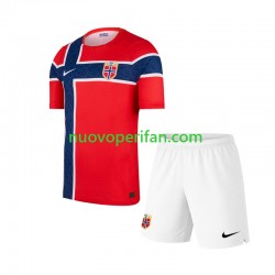 Maglie da Calcio Norvegia Bambino Prima Tenuta Mondiali 2026 Maniche Corte