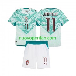 Maglie da Calcio Portogallo Joao Felix 11 Bambino Trasferta Tenuta 2026 2027 Maniche Corte