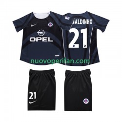 Maglie da Calcio AC Milan RONALDINHO 10 2003 Retro Bambino Alternativa Tenuta 2002 Maniche Corte
