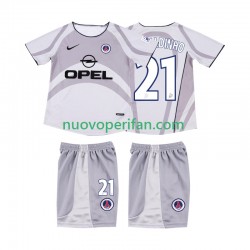 Maglie da Calcio AC Milan RONALDINHO 21 2001 Retro Bambino Trasferta Tenuta 2002 Maniche Corte