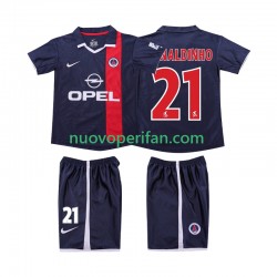 Maglie da Calcio AC Milan RONALDINHO 21 2001 Retro Bambino Prima Tenuta 2002 Maniche Corte