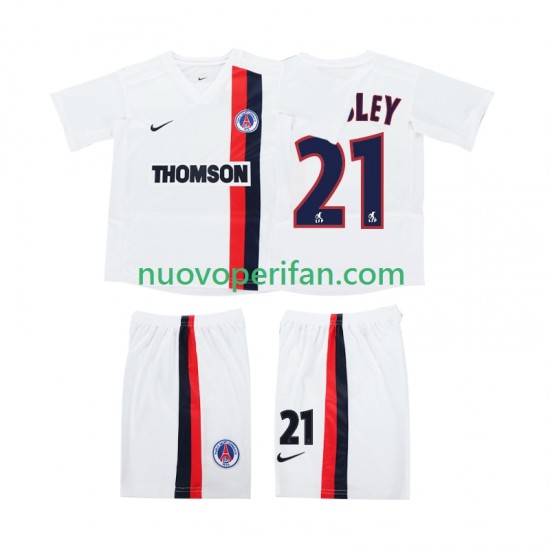 Maglie da Calcio AC Milan WESLEY 21 2003 Retro Bambino Trasferta Tenuta 2002 Maniche Corte