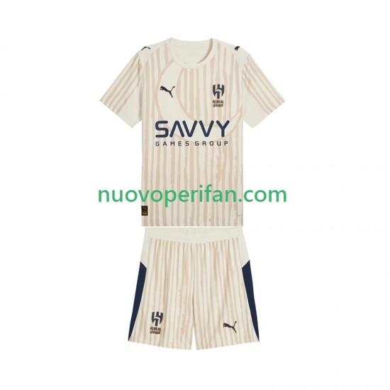 Maglie da Calcio Al Hilal CWC Bambino Trasferta Tenuta 2025-2026 Maniche Corte