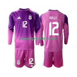 Maglie da Calcio Argentina Geronimo Rulli 12 Portiere Bambino Prima Tenuta 2025 Maniche Lunghe