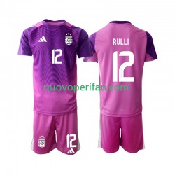 Maglie da Calcio Argentina Geronimo Rulli 12 Portiere Bambino Prima Tenuta 2025 Maniche Corte