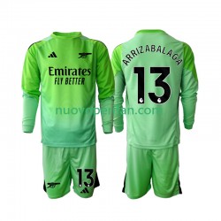 Maglie da Calcio Arsenal Kepa Arrizabalaga 13 Portiere Bambino Trasferta Tenuta 2025-2026 Maniche Lunghe