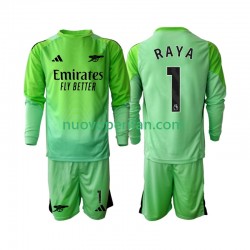 Maglie da Calcio Arsenal Raya 1 Portiere Bambino Trasferta Tenuta 2025-2026 Maniche Lunghe