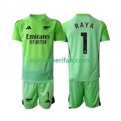 Maglie da Calcio Arsenal Raya 1 Portiere Bambino Trasferta Tenuta 2025-2026 Maniche Corte