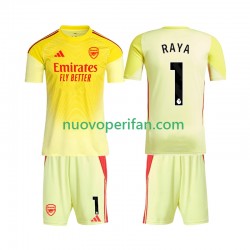 Maglie da Calcio Arsenal Raya 1 Portiere Bambino Prima Tenuta 2025-2026 Maniche Corte
