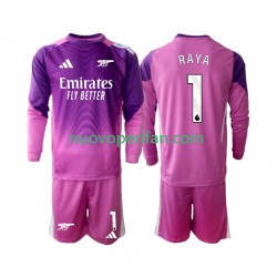 Maglie da Calcio Arsenal Raya 1 Portiere Bambino Alternativa Tenuta 2025-2026 Maniche Lunghe