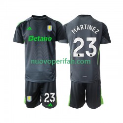 Maglie da Calcio Aston Villa Emiliano Martinez 23 Portiere Bambino Prima Tenuta 2025-2026 Maniche Corte