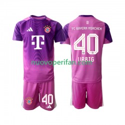 Maglie da Calcio FC Bayern München Jonas Urbig 40 Portiere Bambino Quarta Tenuta 2025-2026 Maniche Corte