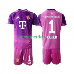 Maglie da Calcio FC Bayern München Manuel Neuer 1 Portiere Bambino Quarta Tenuta 2025-2026 Maniche Corte