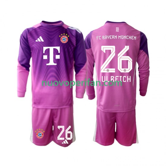Maglie da Calcio FC Bayern München Sven Ulreich 26 Portiere Bambino Quarta Tenuta 2025-2026 Maniche Lunghe