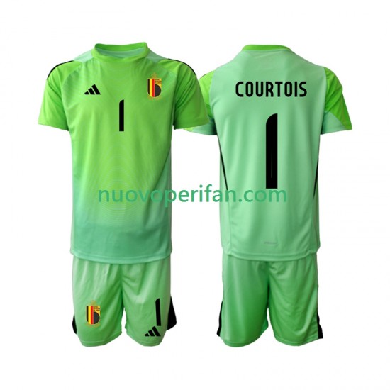 Maglie da Calcio Belgio Thibaut Courtoi 1 Portiere Bambino Prima Tenuta 2025 Maniche Corte