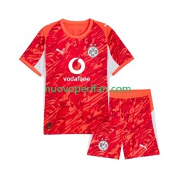 Maglie da Calcio Borussia Dortmund Portiere Bambino Trasferta Tenuta 2025-2026 Maniche Corte