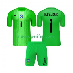 Maglie da Calcio Brasile Alisson Becker 1 Portiere Bambino Prima Tenuta 2026 Maniche Corte