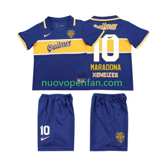 Maglie da Calcio CA Boca Juniors MARADONA 10 1996 1997 Retro Bambino Prima Tenuta Maniche Corte