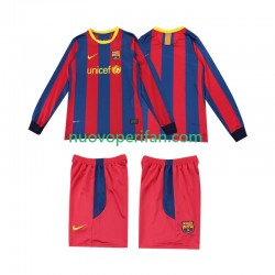 Maglie da Calcio FC Barcelona Retro Bambino Prima Tenuta 2011 2010 Maniche Lunghe