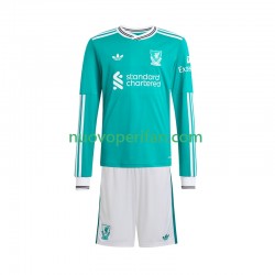 Maglie da Calcio Liverpool Bambino Alternativa Tenuta 2025-2026 Maniche Lunghe