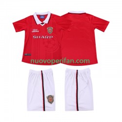Maglie da Calcio Manchester United 2000 Retro Bambino Prima Tenuta 1999 Maniche Corte