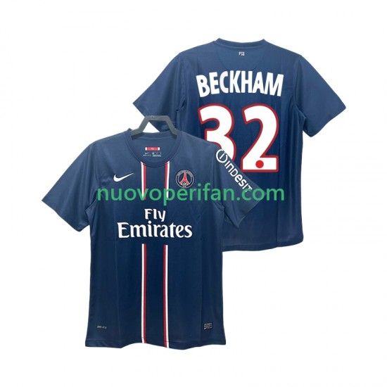Maglie da Calcio Paris Saint-Germain BECKHAM 32 2012 2013 Retro Uomo Prima Tenuta Maniche Corte