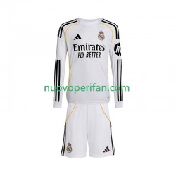 Maglie da Calcio Real Madrid Bambino Prima Tenuta 2025-2026 Maniche Lunghe