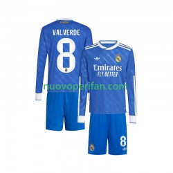 Maglie da Calcio Real Madrid Valverde 8 Bambino Alternativa Tenuta 2025-2026 Maniche Lunghe