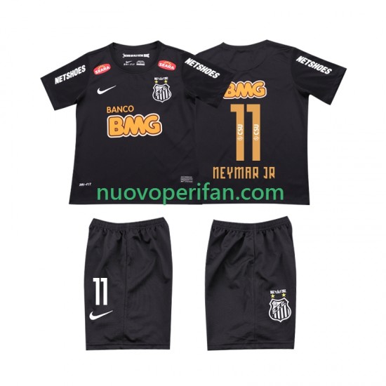 Maglie da Calcio Santos NEYMAR JR 11 Classic 2012 2013 Retro Bambino Trasferta Tenuta Maniche Corte